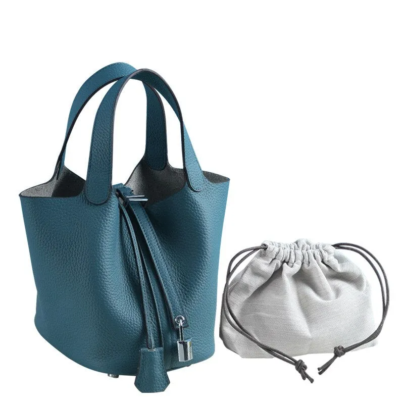 100% Genuine Leather Women Handbags Women Bags Designer Tote Bag Classical Soft Leather Bucket