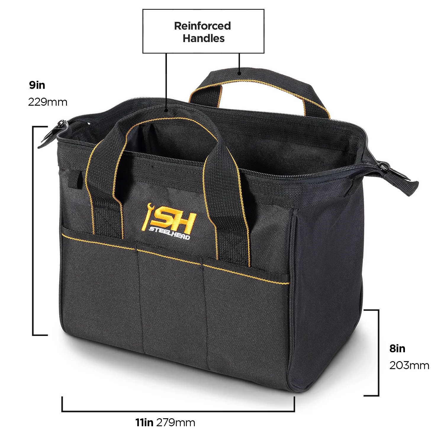 12 in. Wide Mouth Tool Bag & Organizer