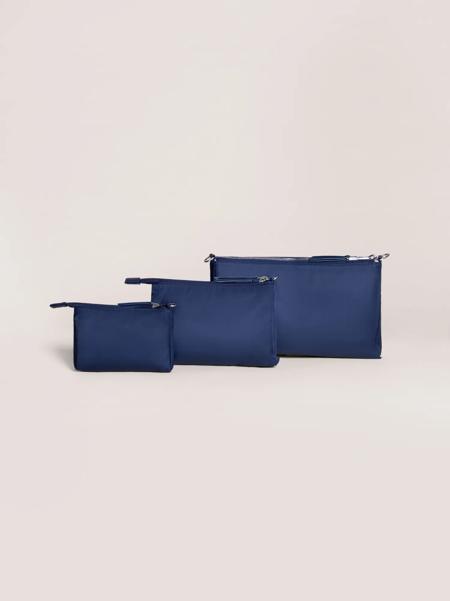 3-Piece Pouch Clutch Purse Set - Navy