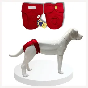 A a Pets’ Cotton Reusable Washable Diaper for Dogs (Red)