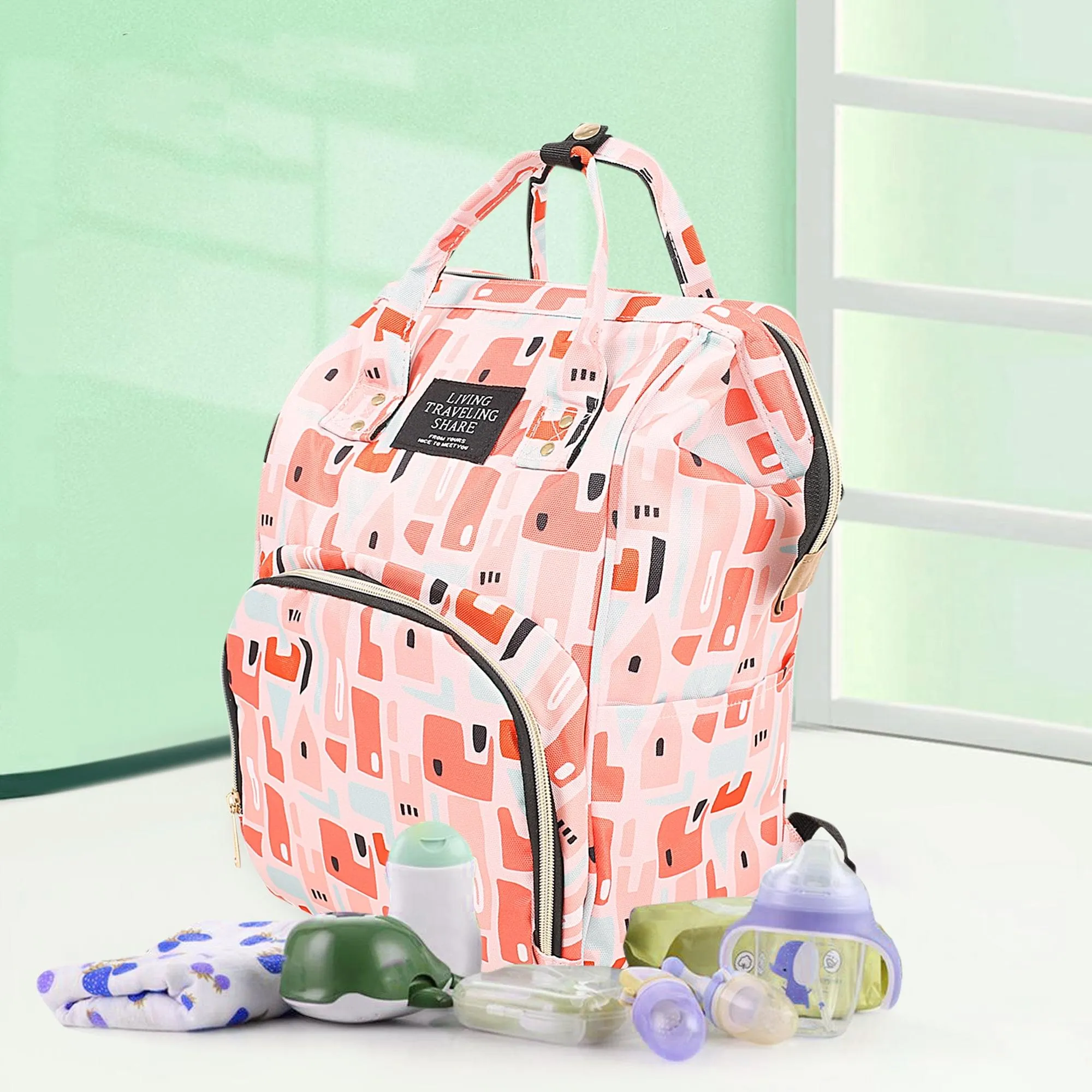 Abstract Peach Diaper Bag