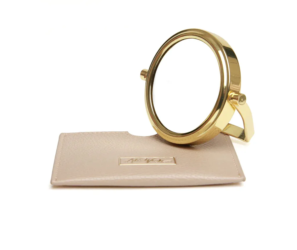 Alice Wheeler Travel Mirror & Case - 7x Magnification Stone