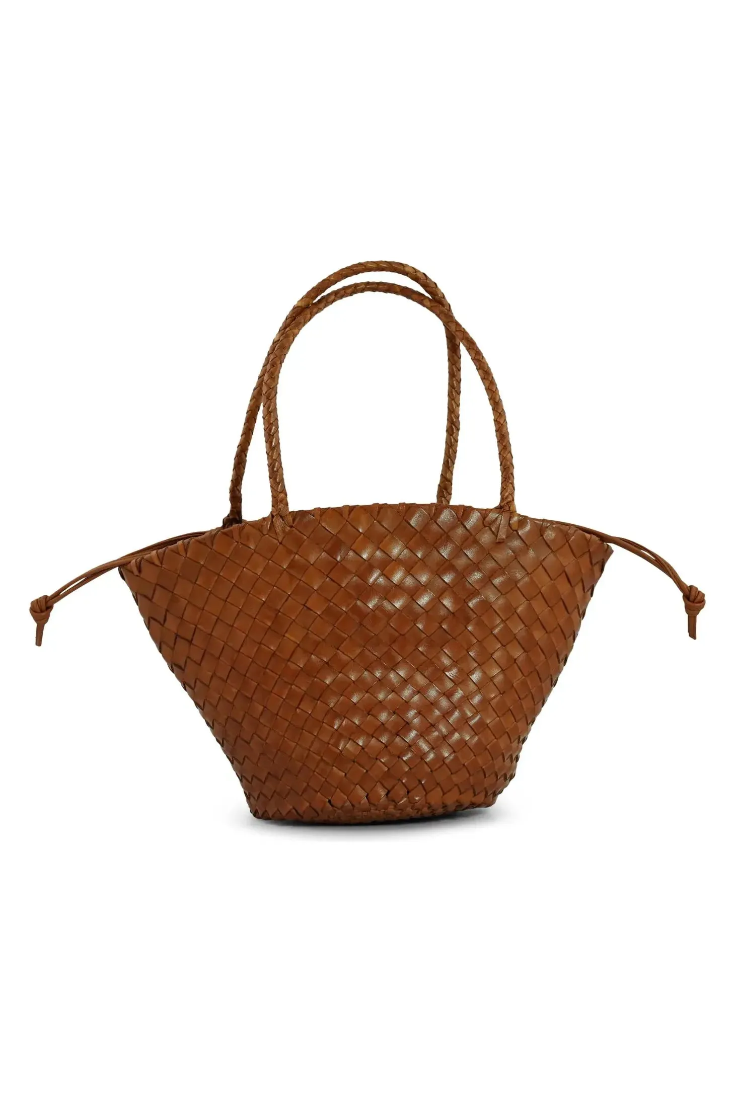 Allan K Percy Toledo Leather Woven Shoulder Bag | Cognac