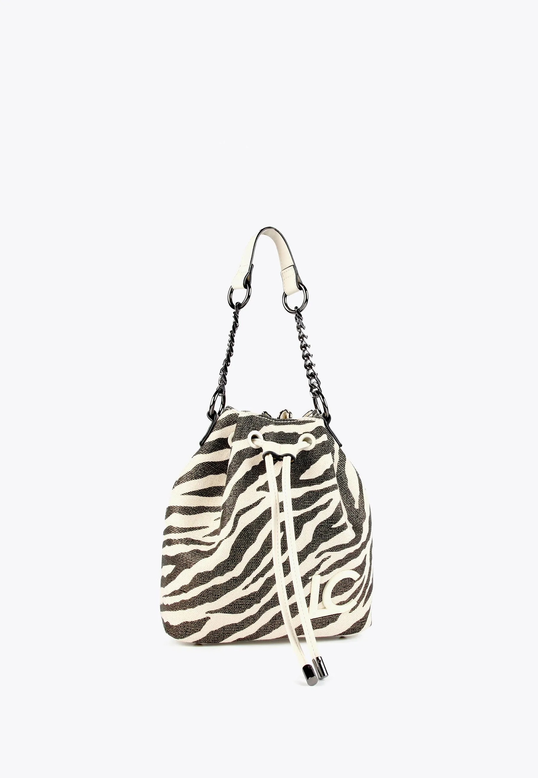 Animal print bucket bag