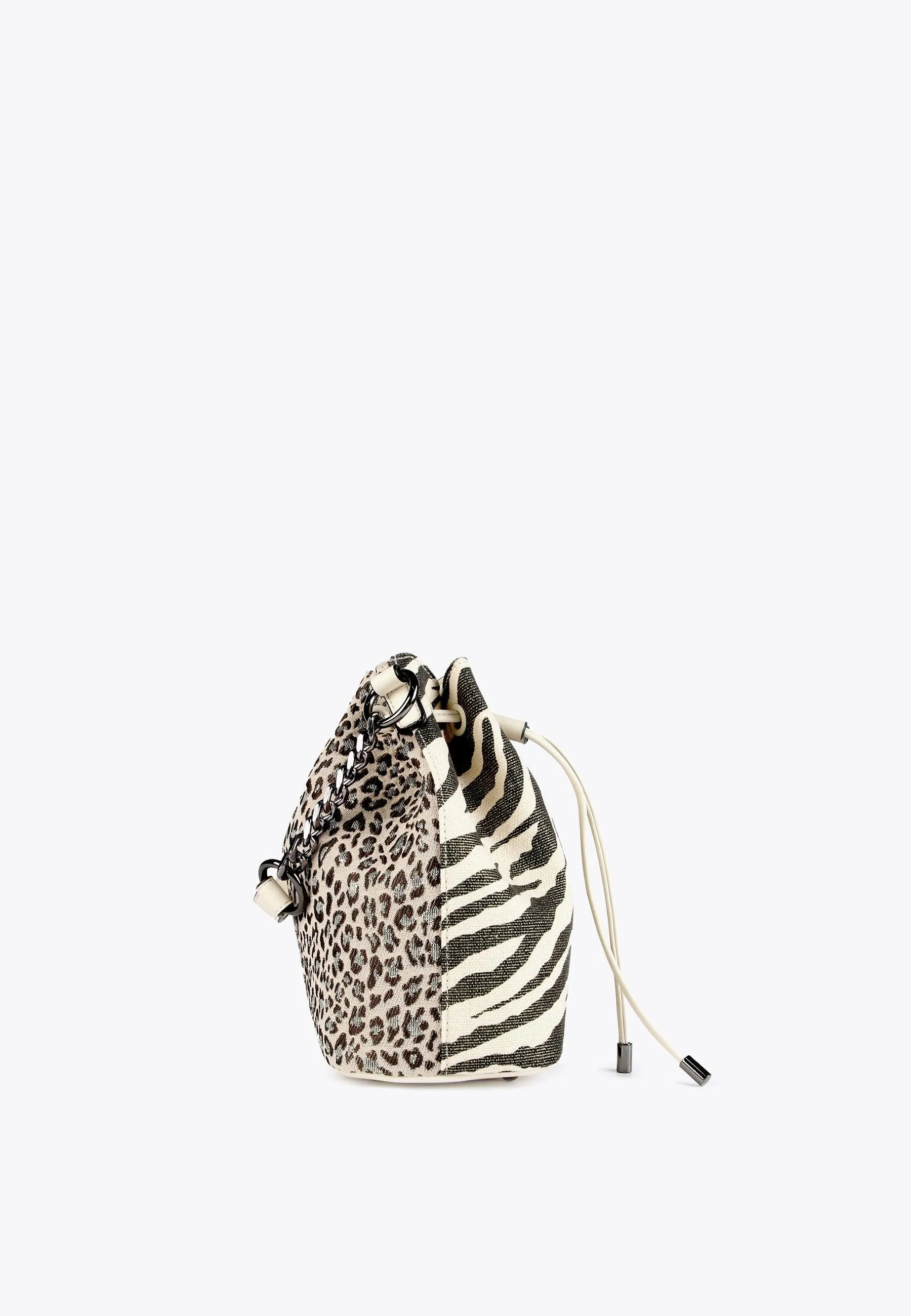 Animal print bucket bag