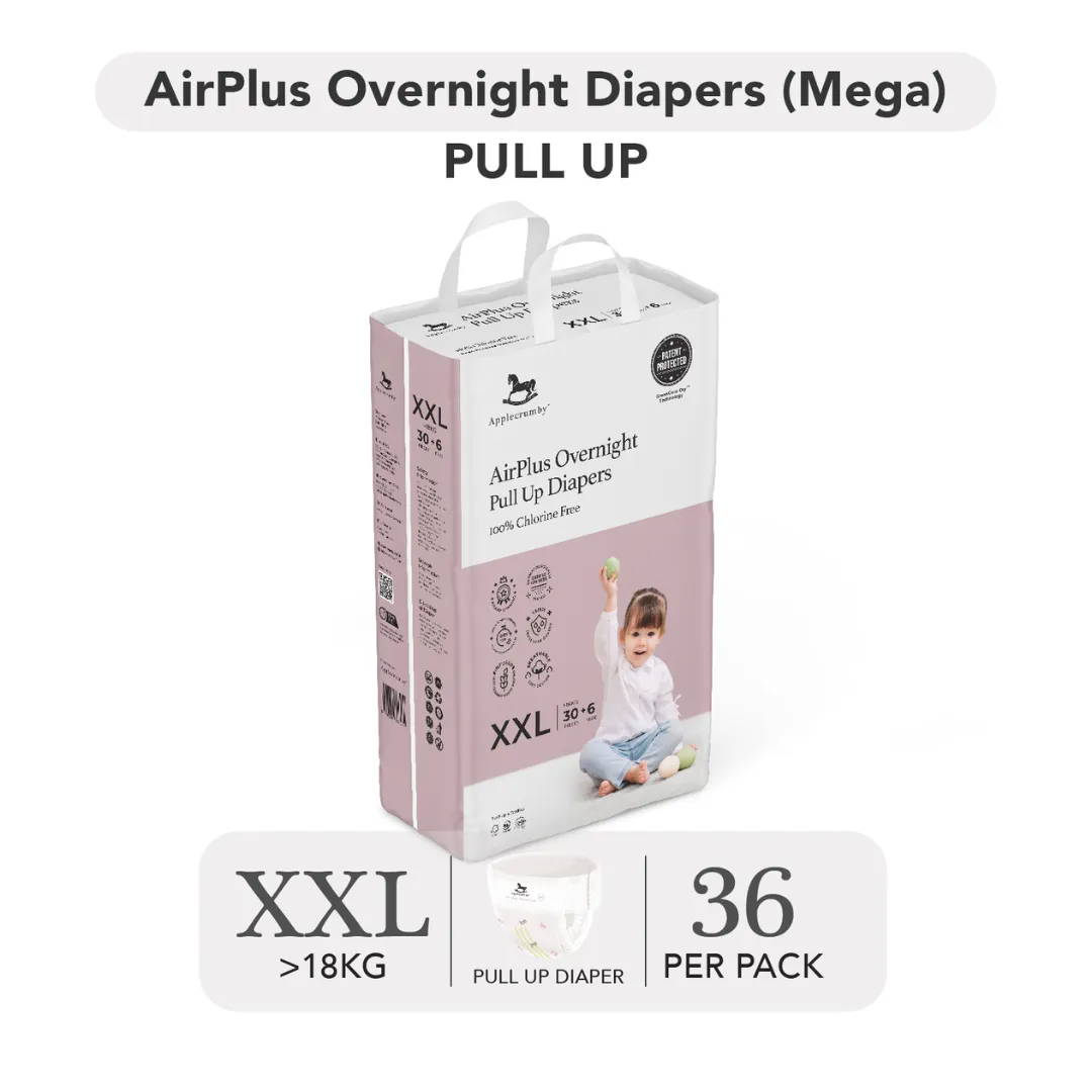 Applecrumby AirPlus Overnight Pull Up Diapers - M50 / L46 / XL42 / XXL36