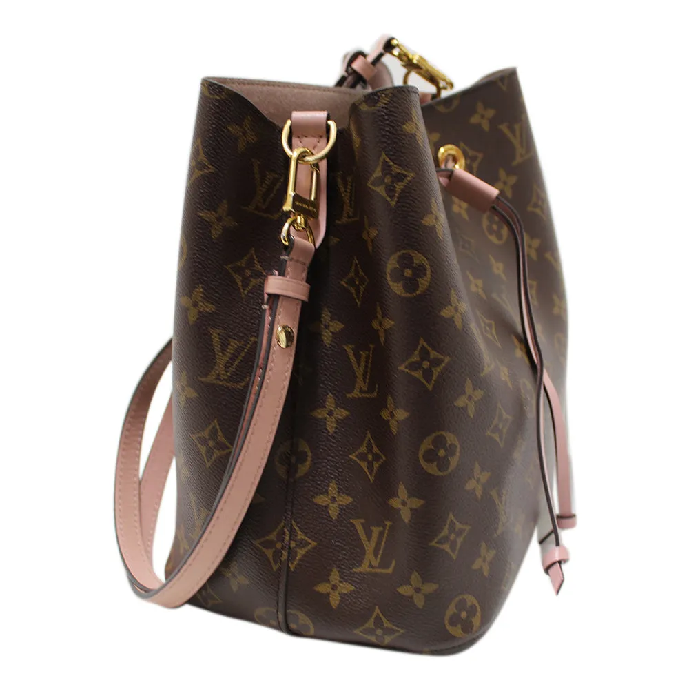 Authentic Louis Vuitton Monogram Canvas Pink NeoNoe Drawstring Bucket Shoulder Bag