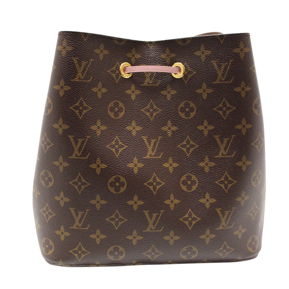 Authentic Louis Vuitton Monogram Canvas Pink NeoNoe Drawstring Bucket Shoulder Bag