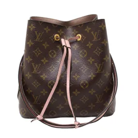 Authentic Louis Vuitton Monogram Canvas Pink NeoNoe Drawstring Bucket Shoulder Bag