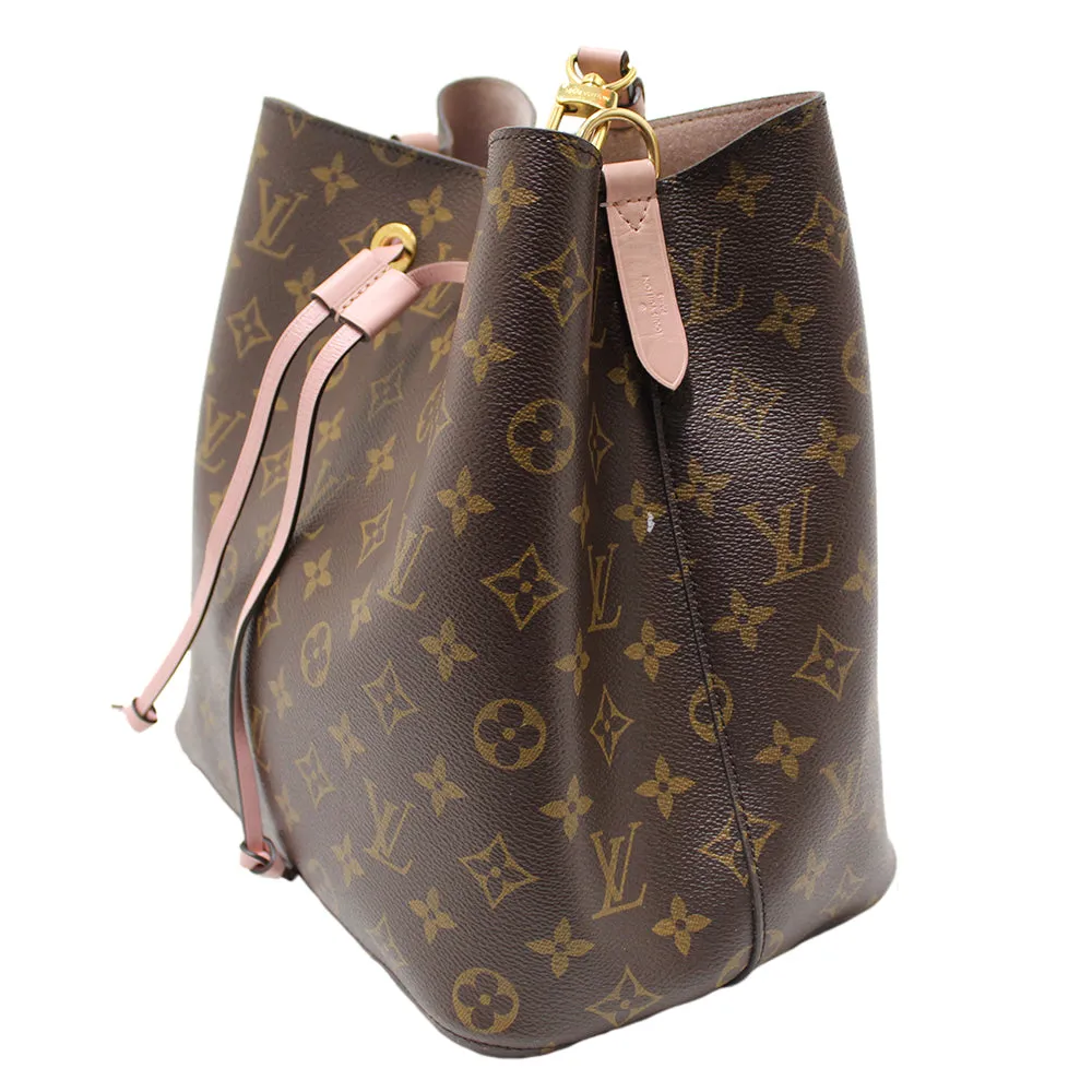 Authentic Louis Vuitton Monogram Canvas Pink NeoNoe Drawstring Bucket Shoulder Bag