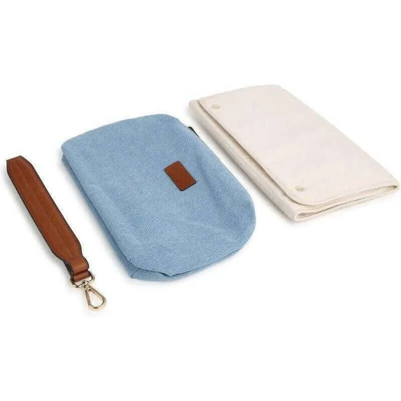 Baby Blue Denim Logo Changing Bag