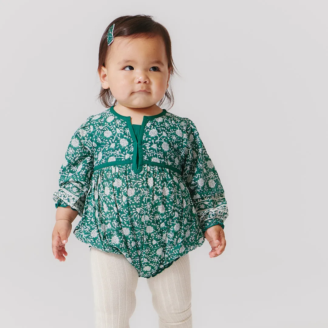 Baby Girls Jade Bubble - Green Garden Floral