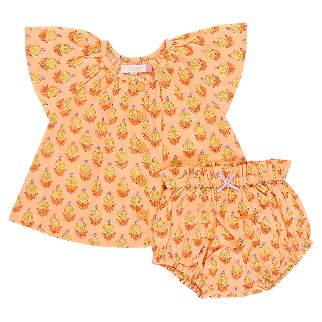 Baby Girls Willow 2-Piece Set - Orange Dahlia