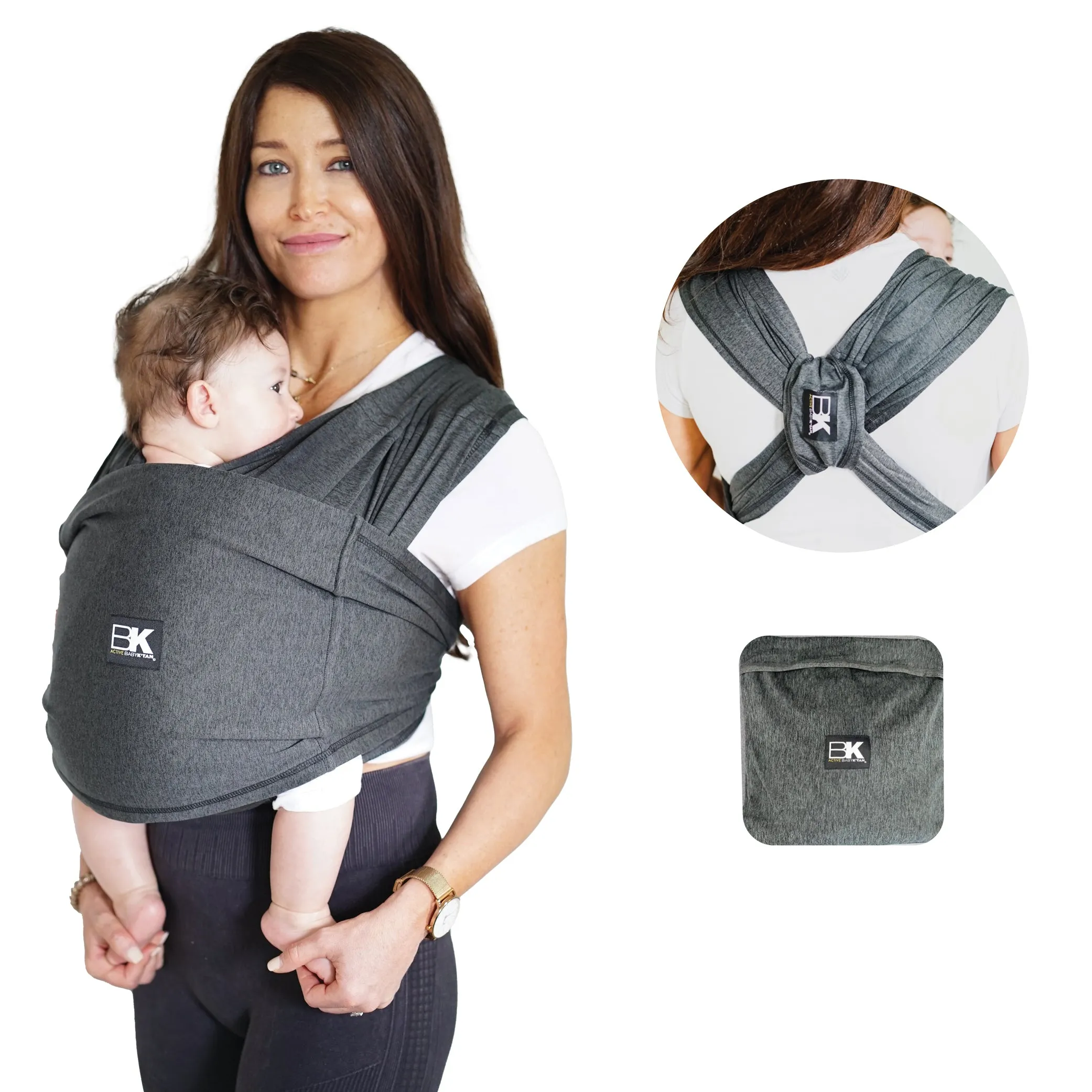 Baby K'tan Active Yoga Carrier - Heather Black - XS