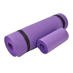 BalanceFrom Fitness GoYoga  71x24in Exercise Yoga Mat w/Knee Pad & Strap, Purple