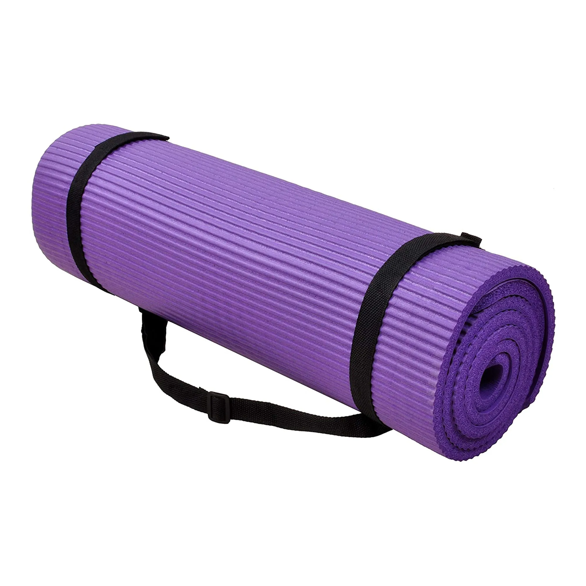 BalanceFrom Fitness GoYoga  71x24in Exercise Yoga Mat w/Knee Pad & Strap, Purple