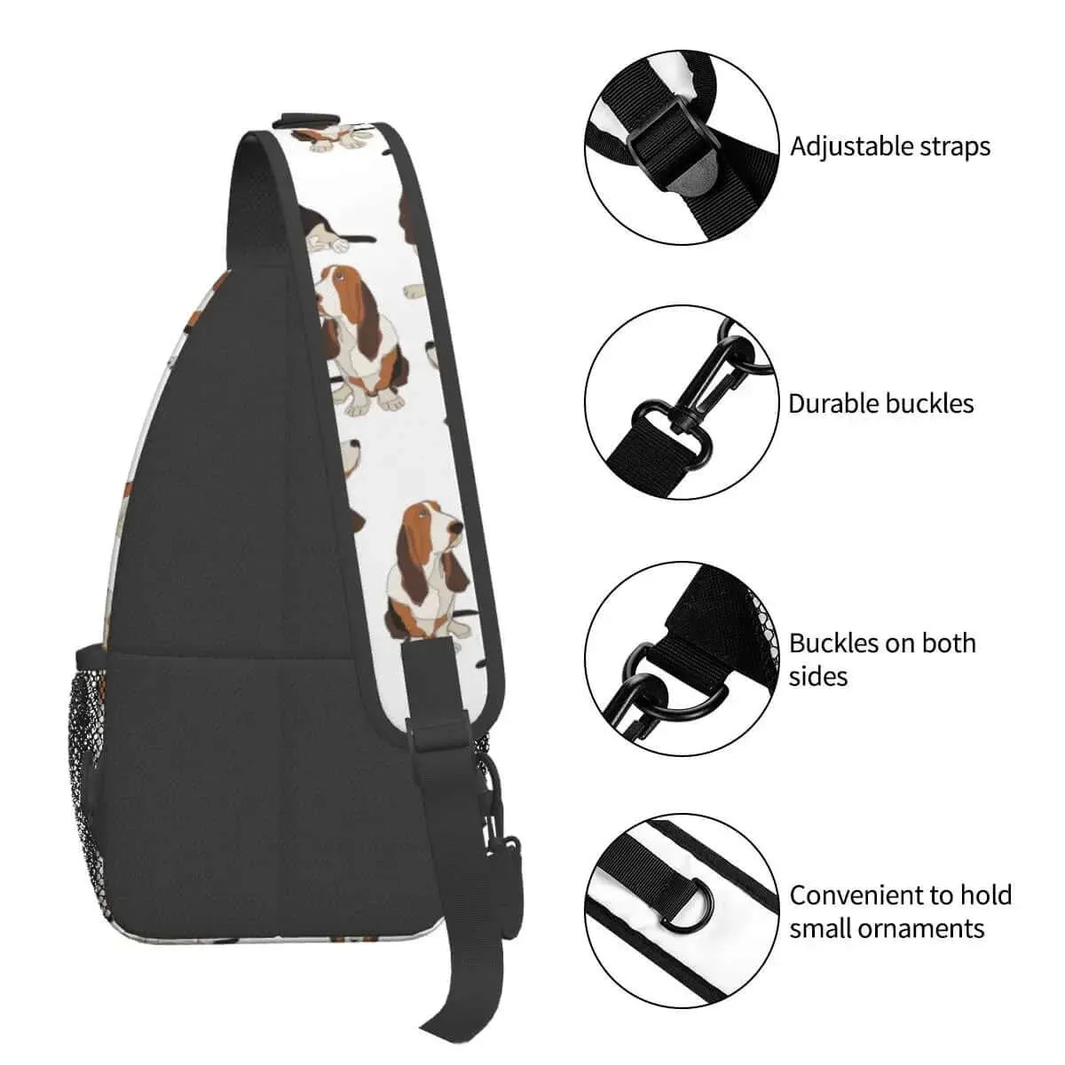 Basset Hound Dog Crossbody Sling Bag