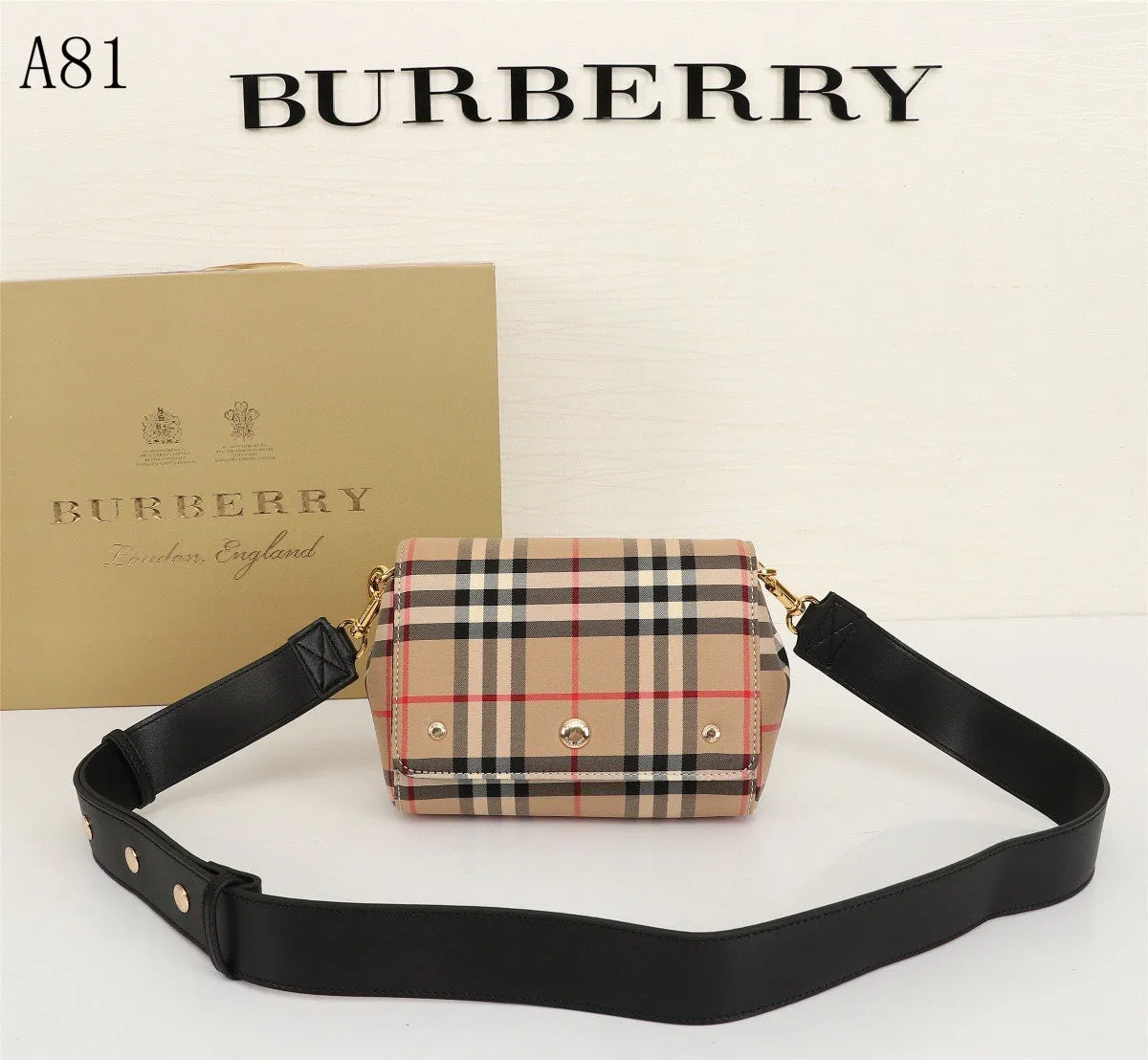 BB Vintage Check And Small Crossbody Bag Archive Beige For Women, Bags 7.1in/18cm 80264541