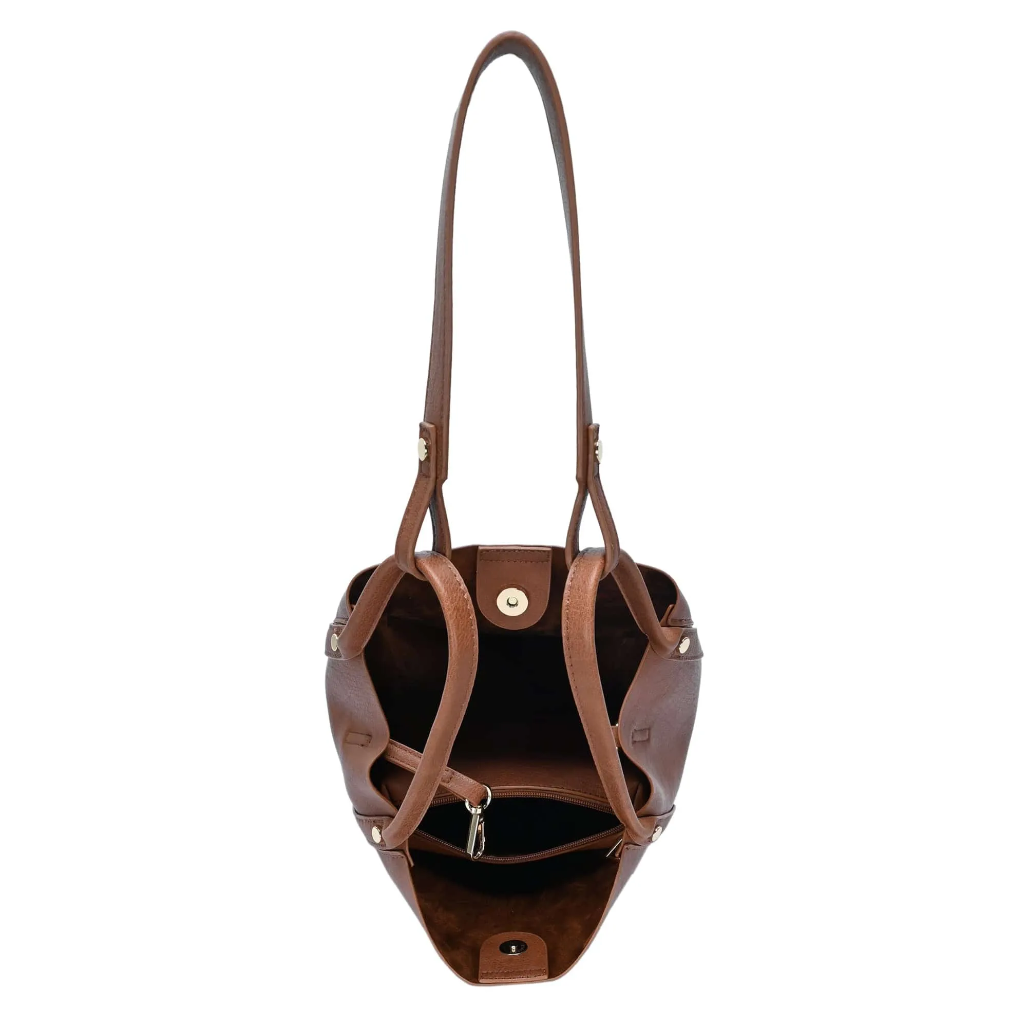 BGT85000 Soft Leather Double Handle Bucket Bag