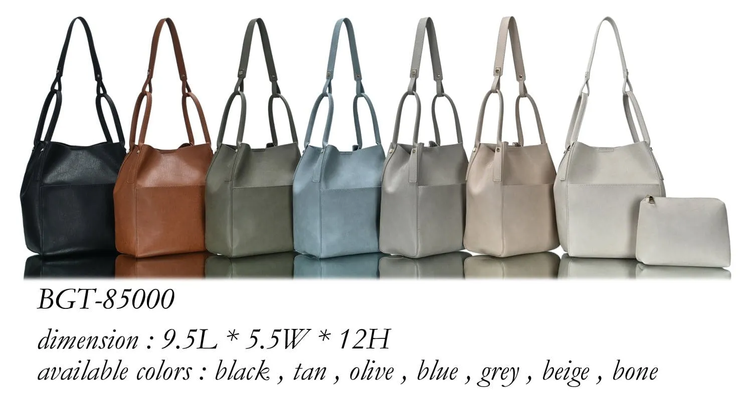 BGT85000 Soft Leather Double Handle Bucket Bag