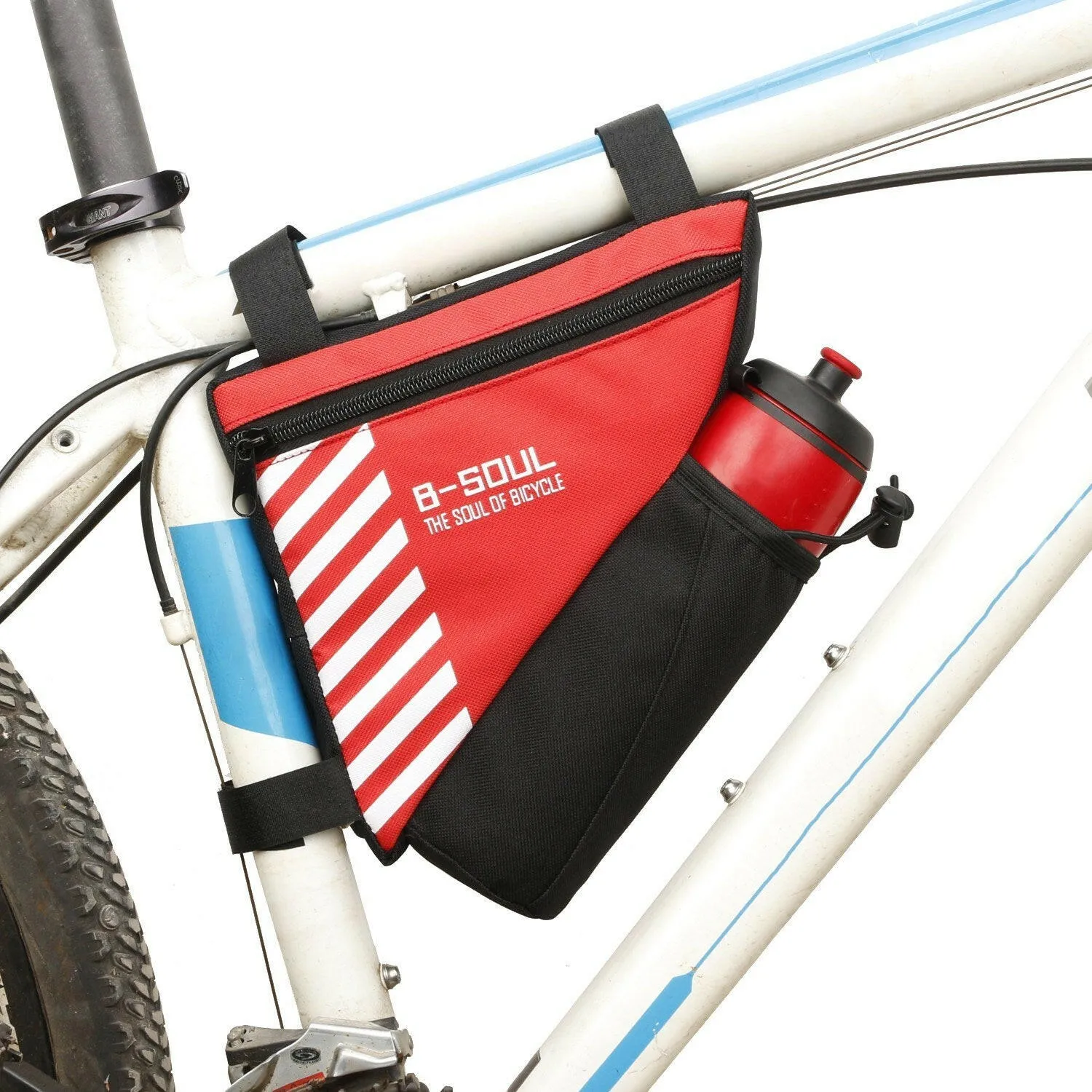 Bike Triangle Bag with Water Bottle Pocket Cycling Frame Top Tube Bag MTB Bicycle Tool Storage Bag Pouch