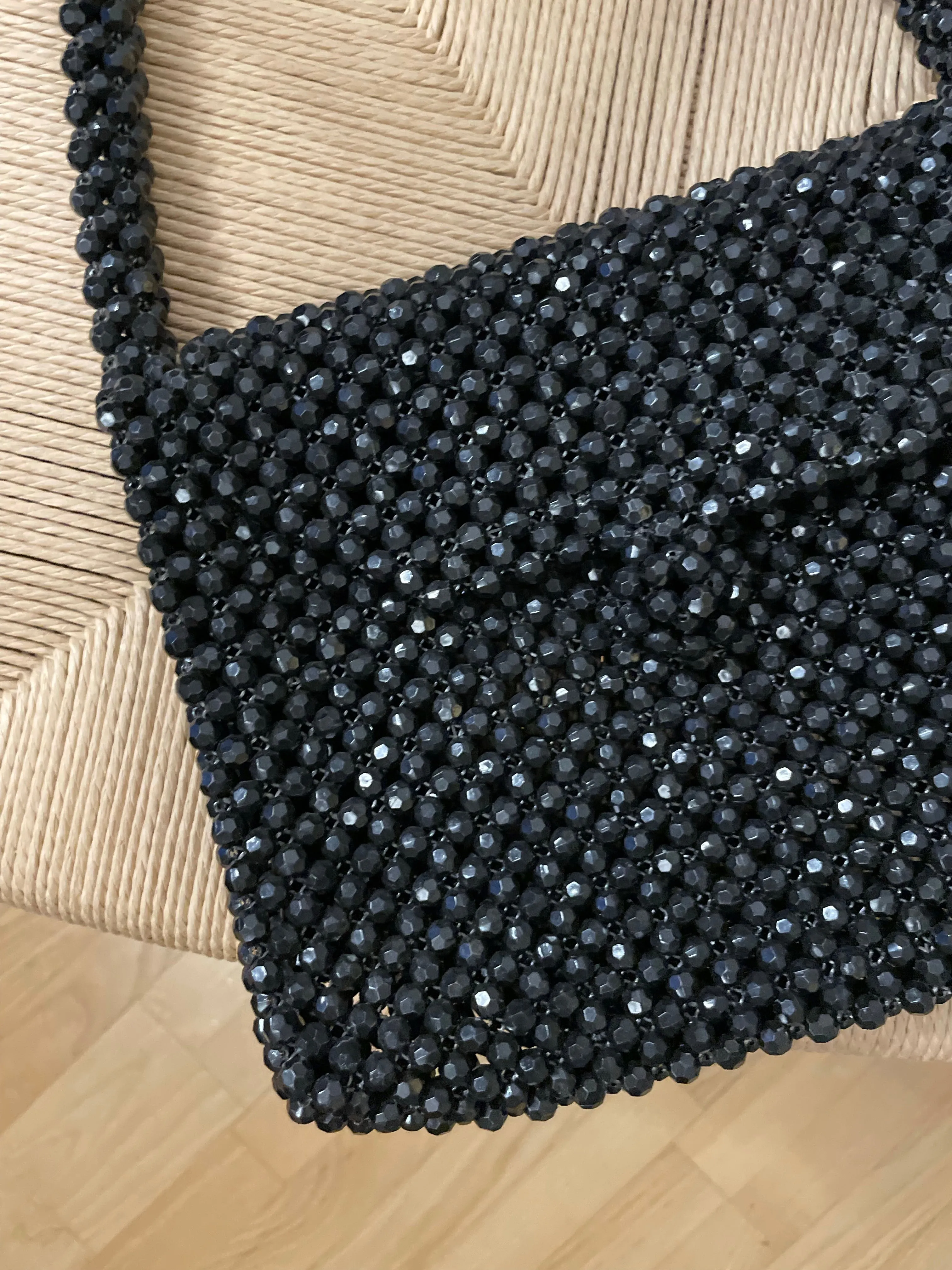 Black Bead Shoulder Bag