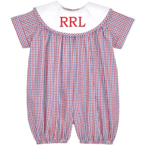 Blue/Red Tri-Color Checks Boys Bubble