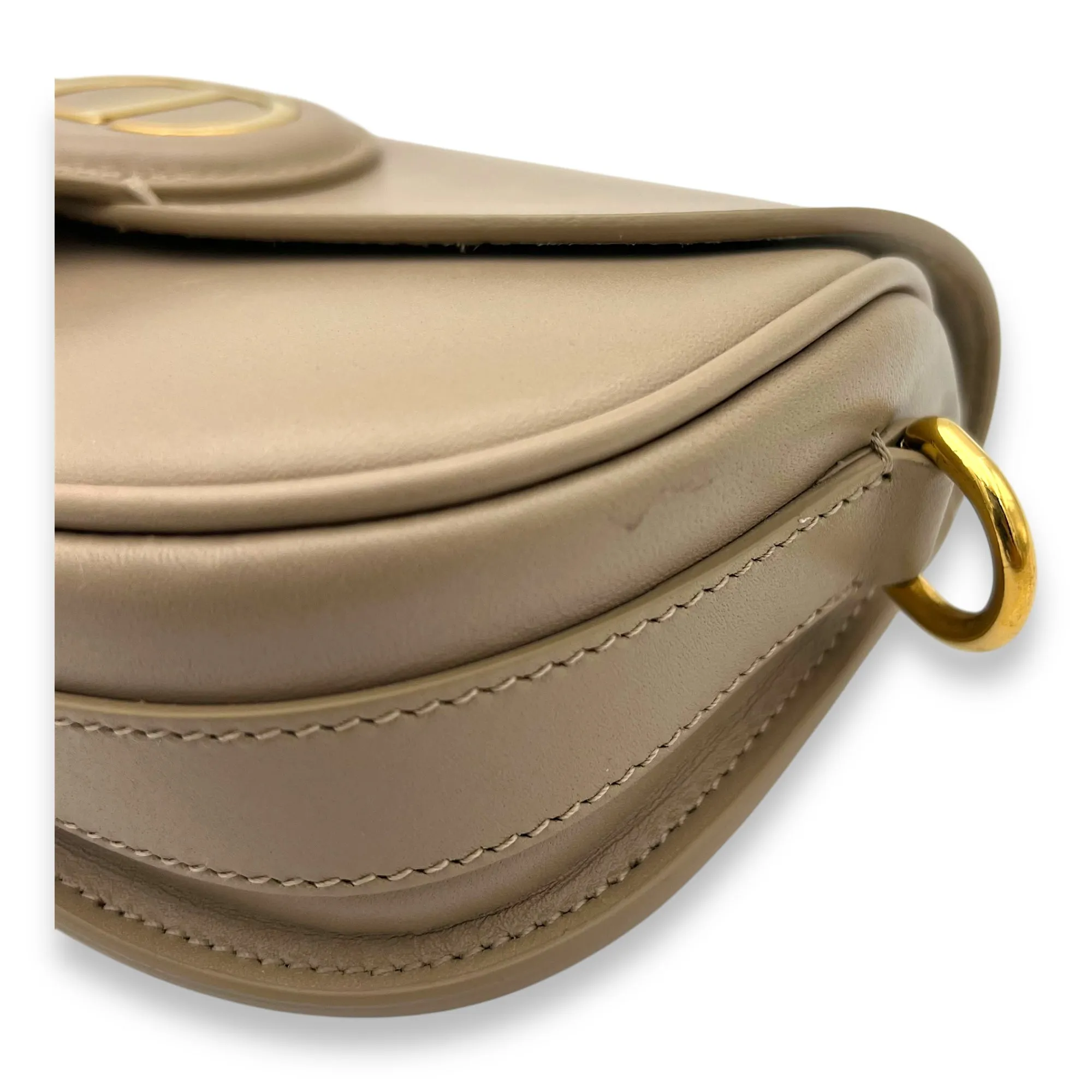 Bobby East West Crossbody Bag Brown in Calfskin, Gold hardware