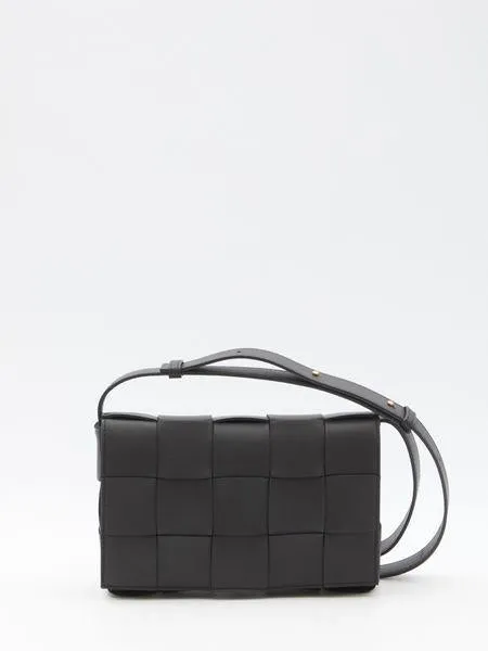 BOTTEGA VENETA Intrecciato Black Lambskin Crossbody Handbag for Women - FW24