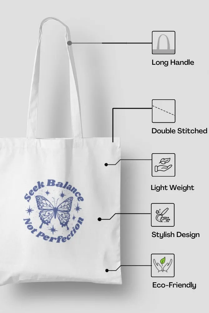 Butterfly Balance Zipper Tote Bag