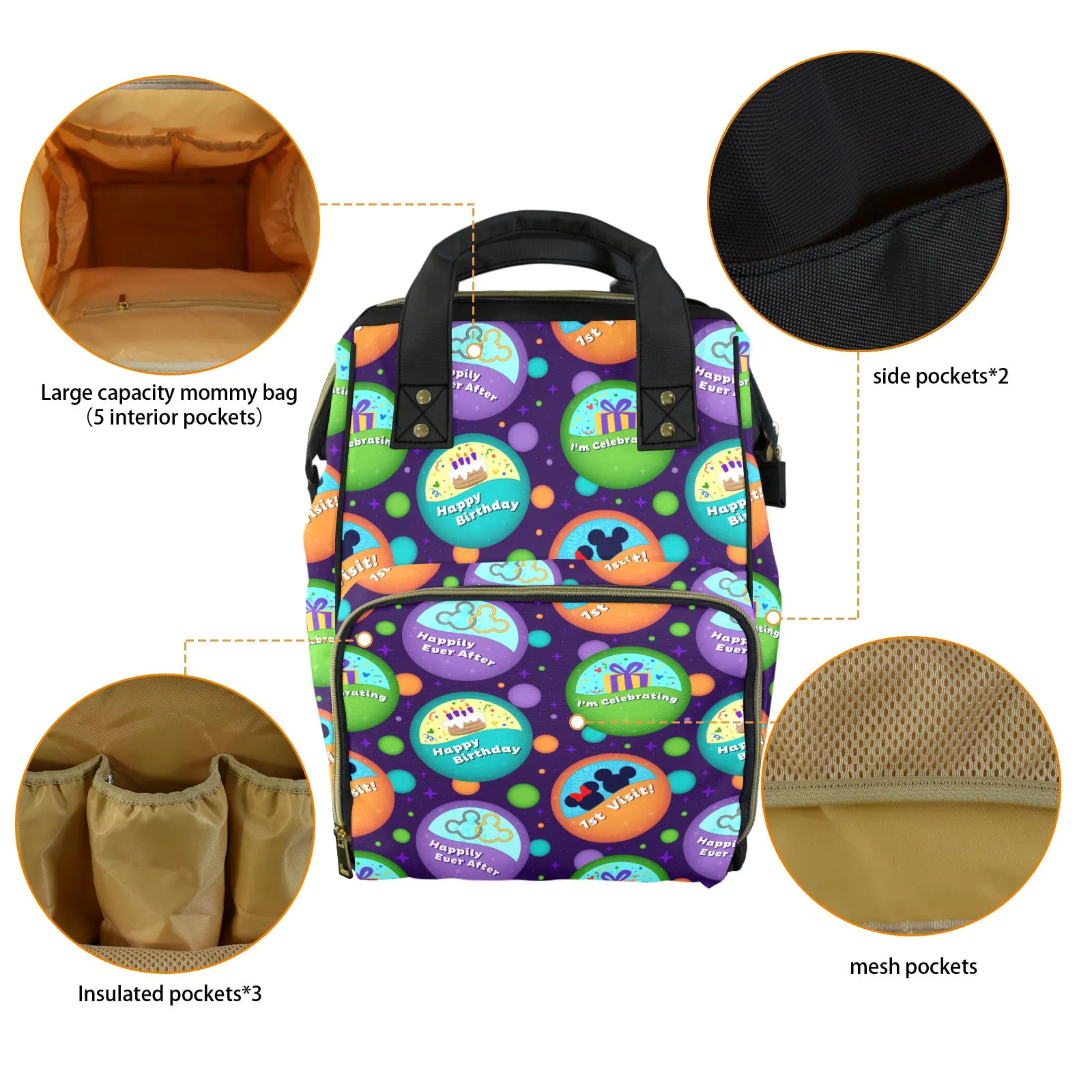 Button Collector Multi-Function Diaper Bag