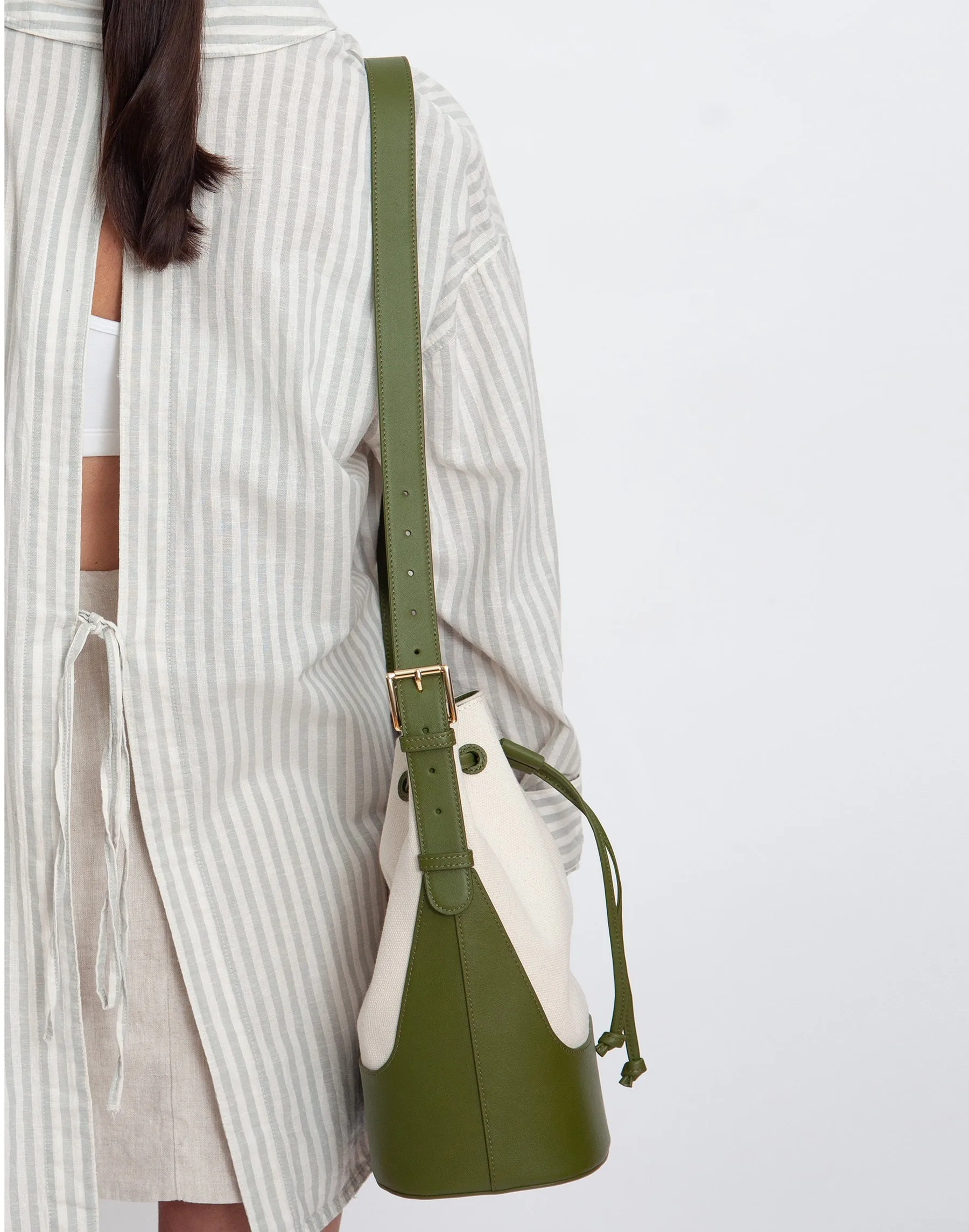 Canvas Cinch Bucket Bag