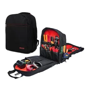 Cheston Tool Bag Backpack| 50  Multiple Compartments for Tools and Padded Handles|15 kg Load Capacity I Heavy Duty & Water proof I For Professional Plumber Electricians