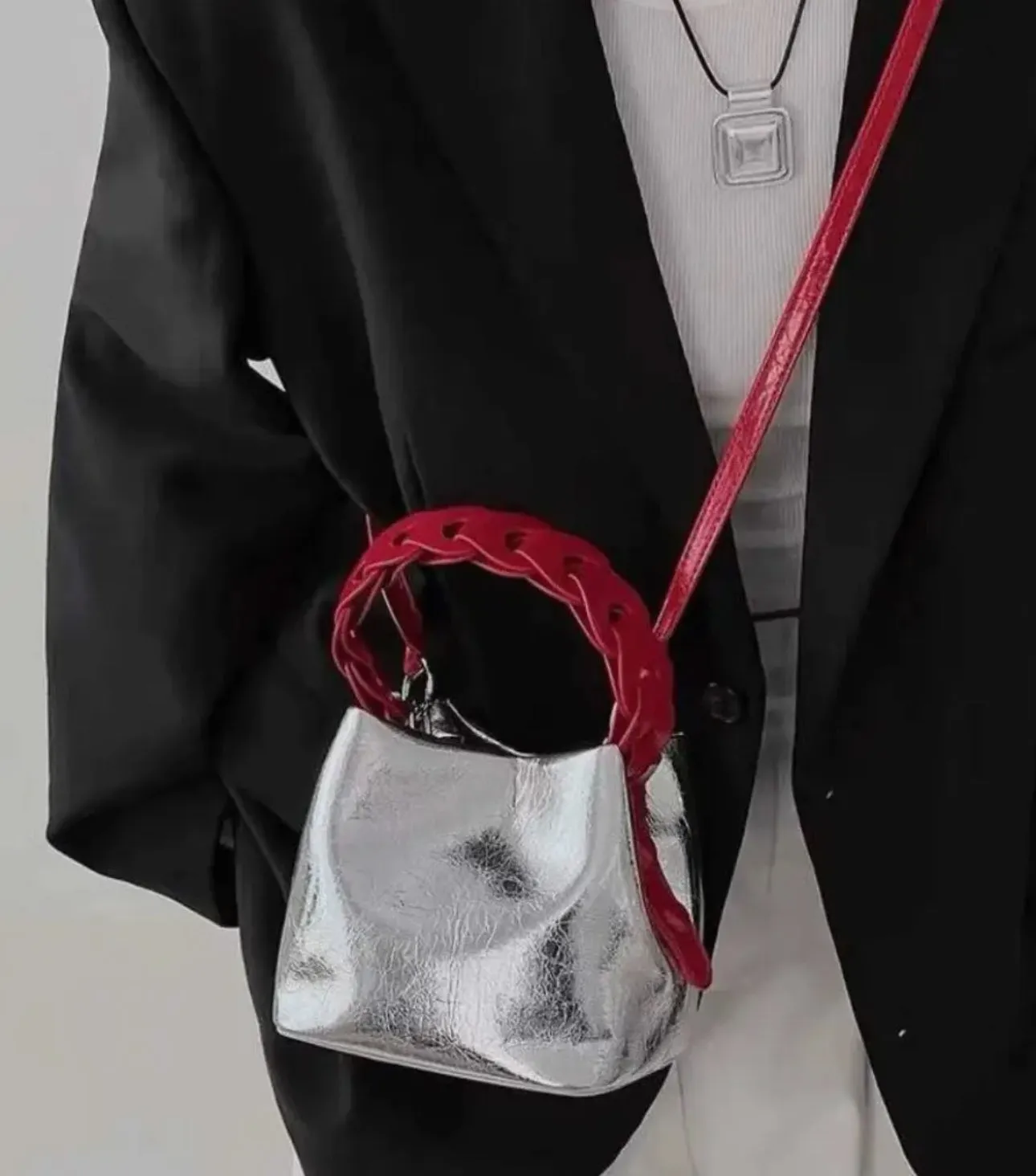 Chrome Bucket Bag