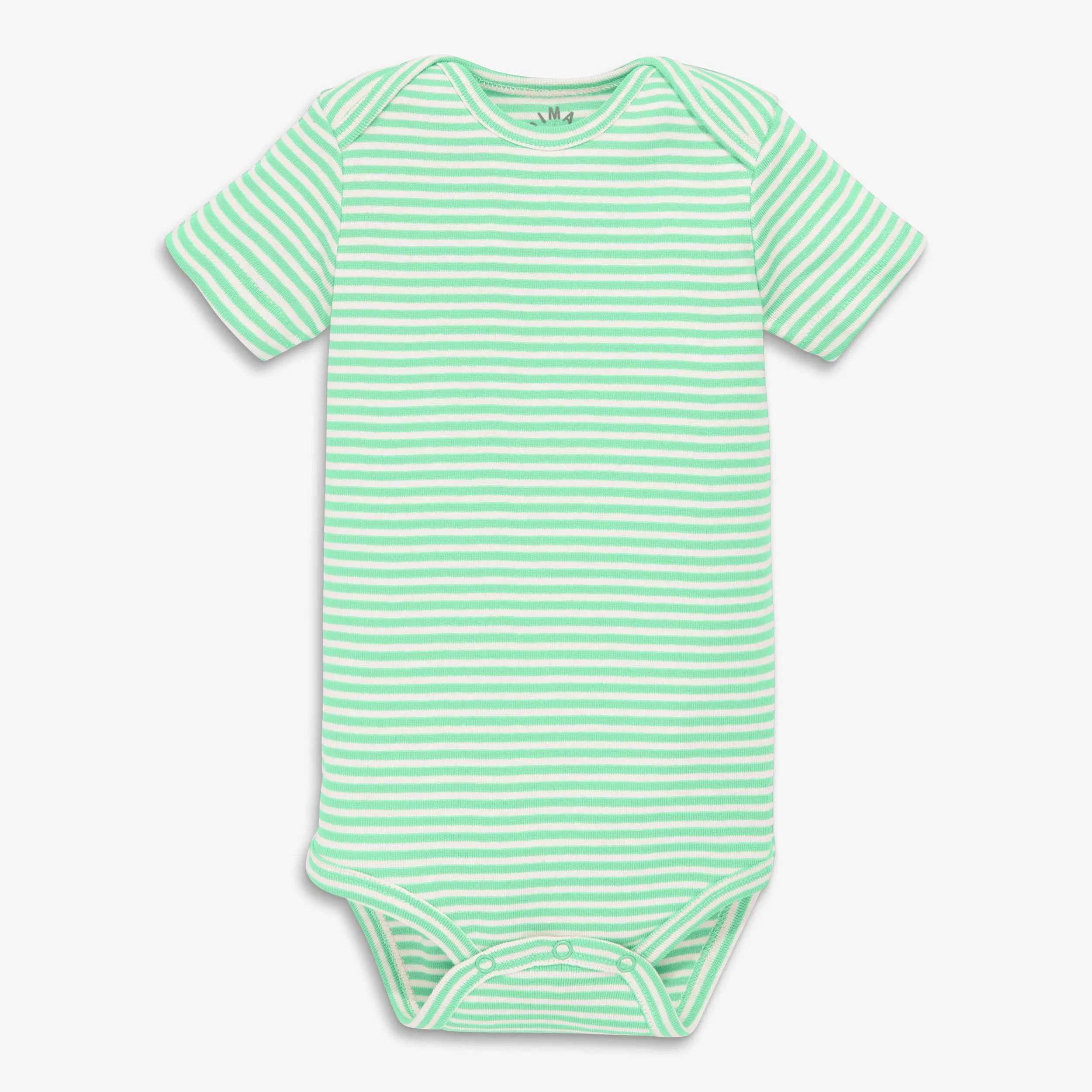 Clearance organic short sleeve babysuit in mini stripe