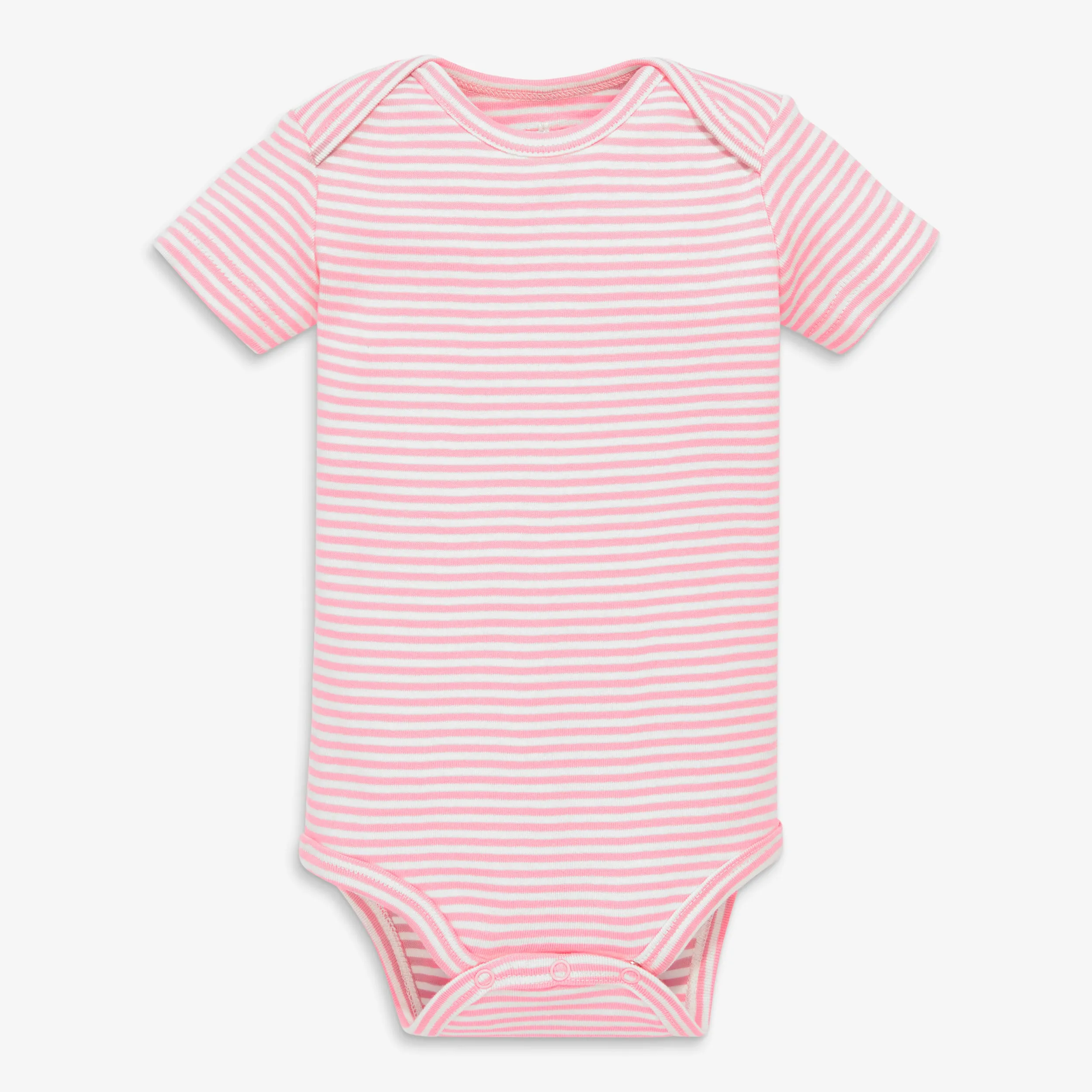 Clearance organic short sleeve babysuit in mini stripe