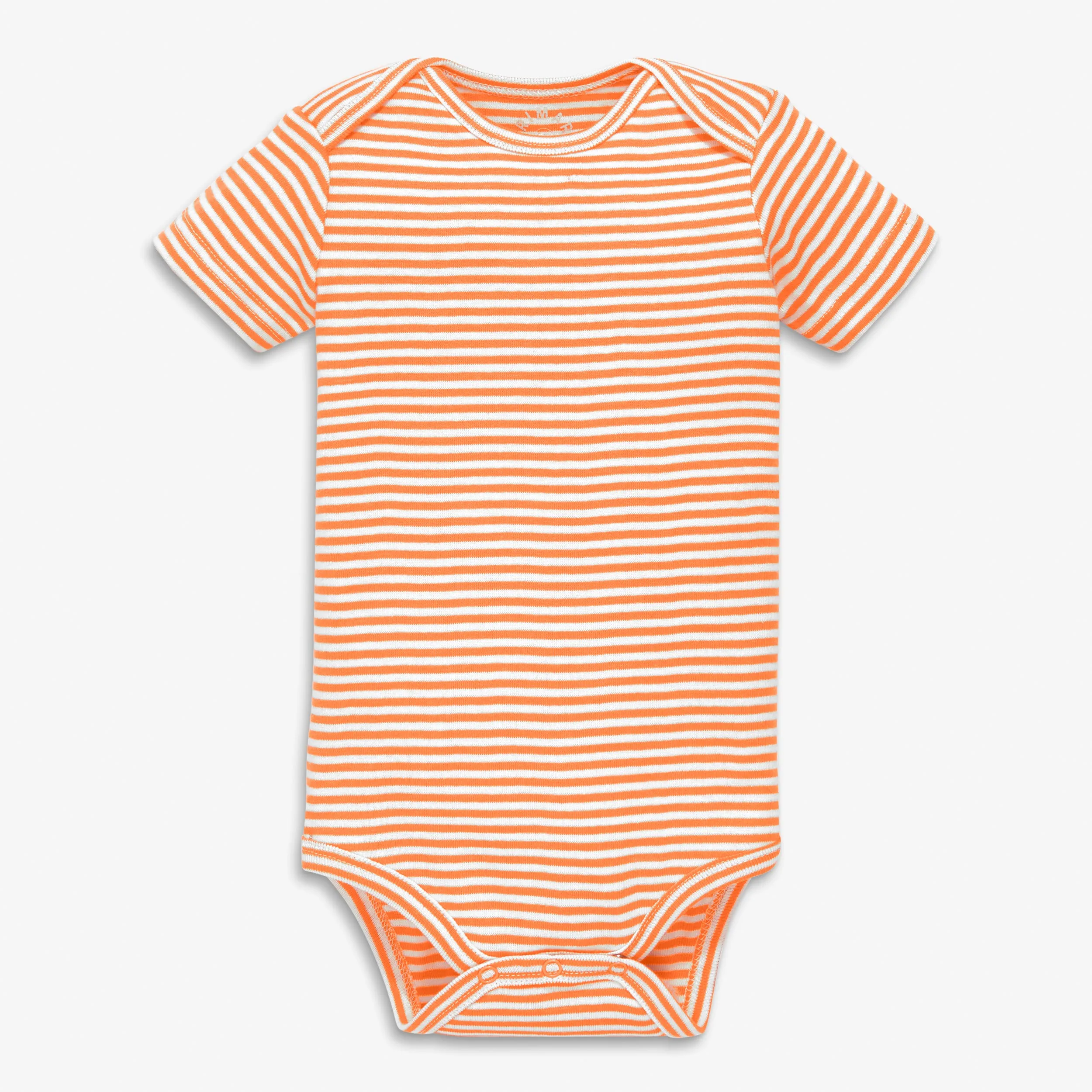 Clearance organic short sleeve babysuit in mini stripe