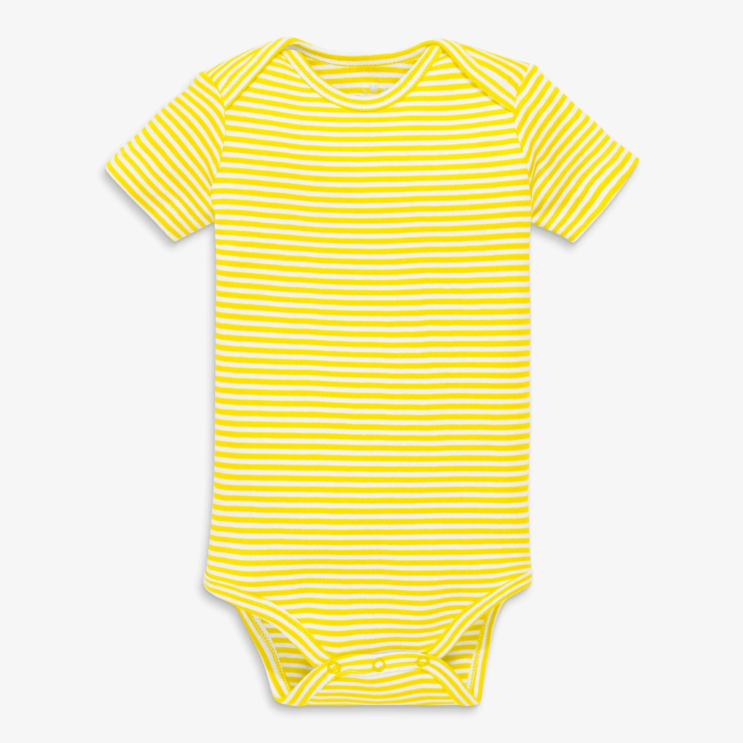 Clearance organic short sleeve babysuit in mini stripe