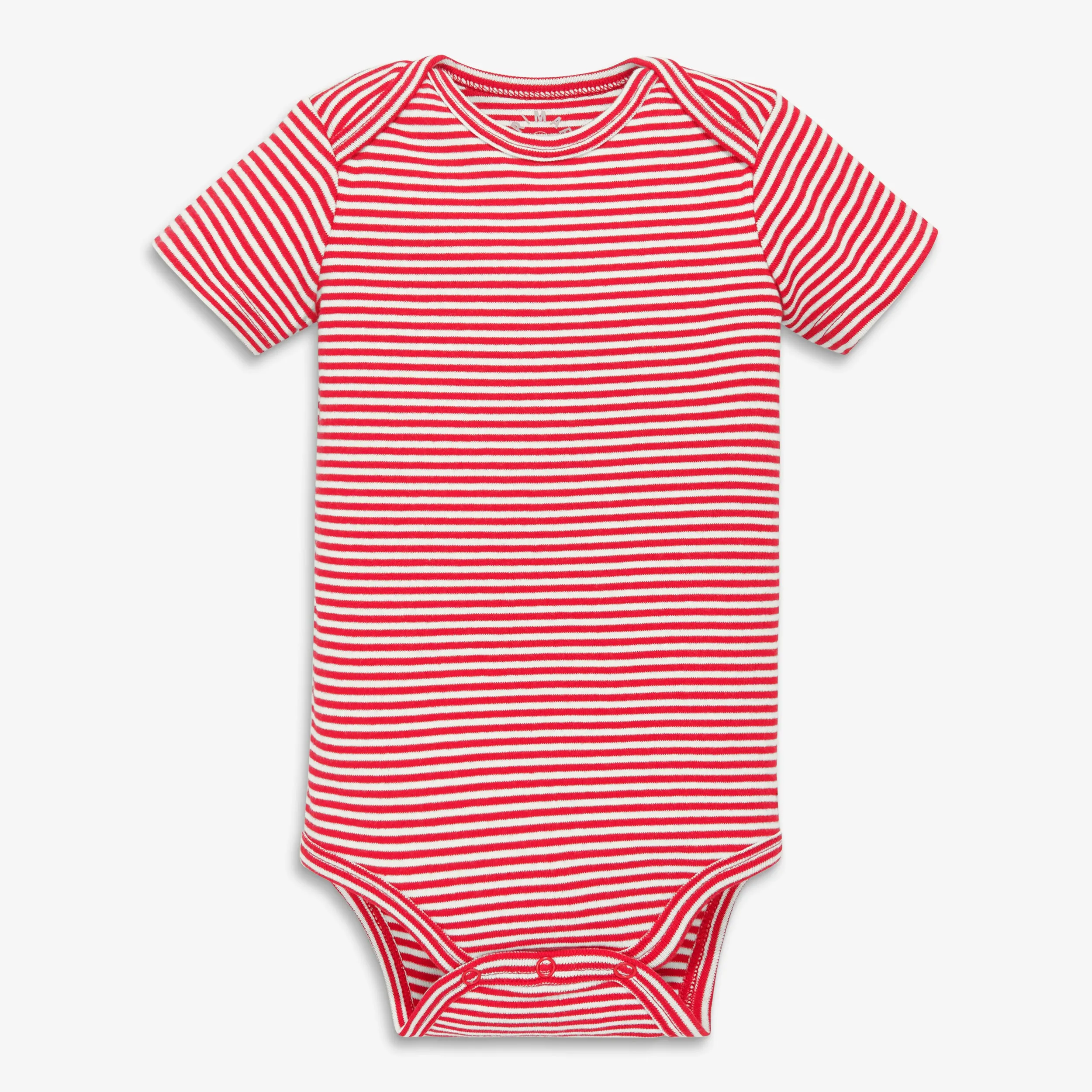 Clearance organic short sleeve babysuit in mini stripe