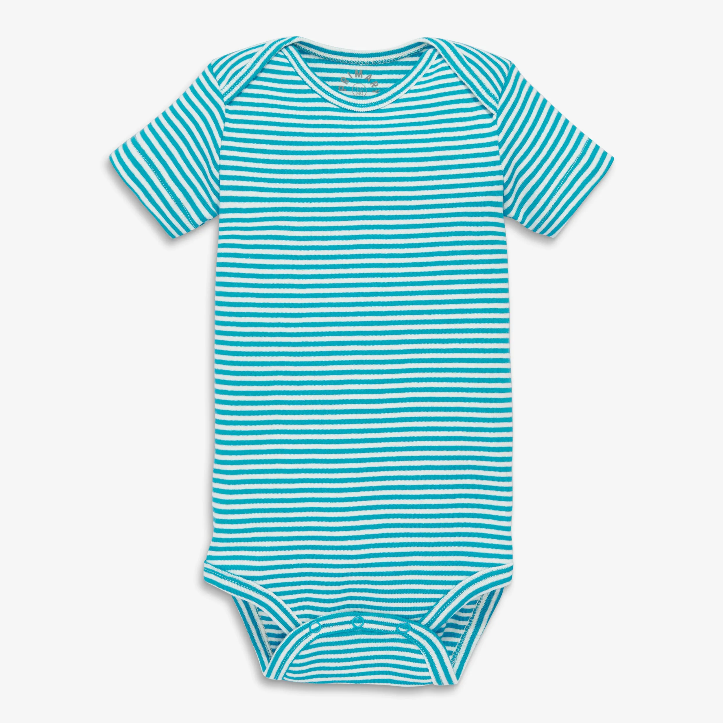 Clearance organic short sleeve babysuit in mini stripe