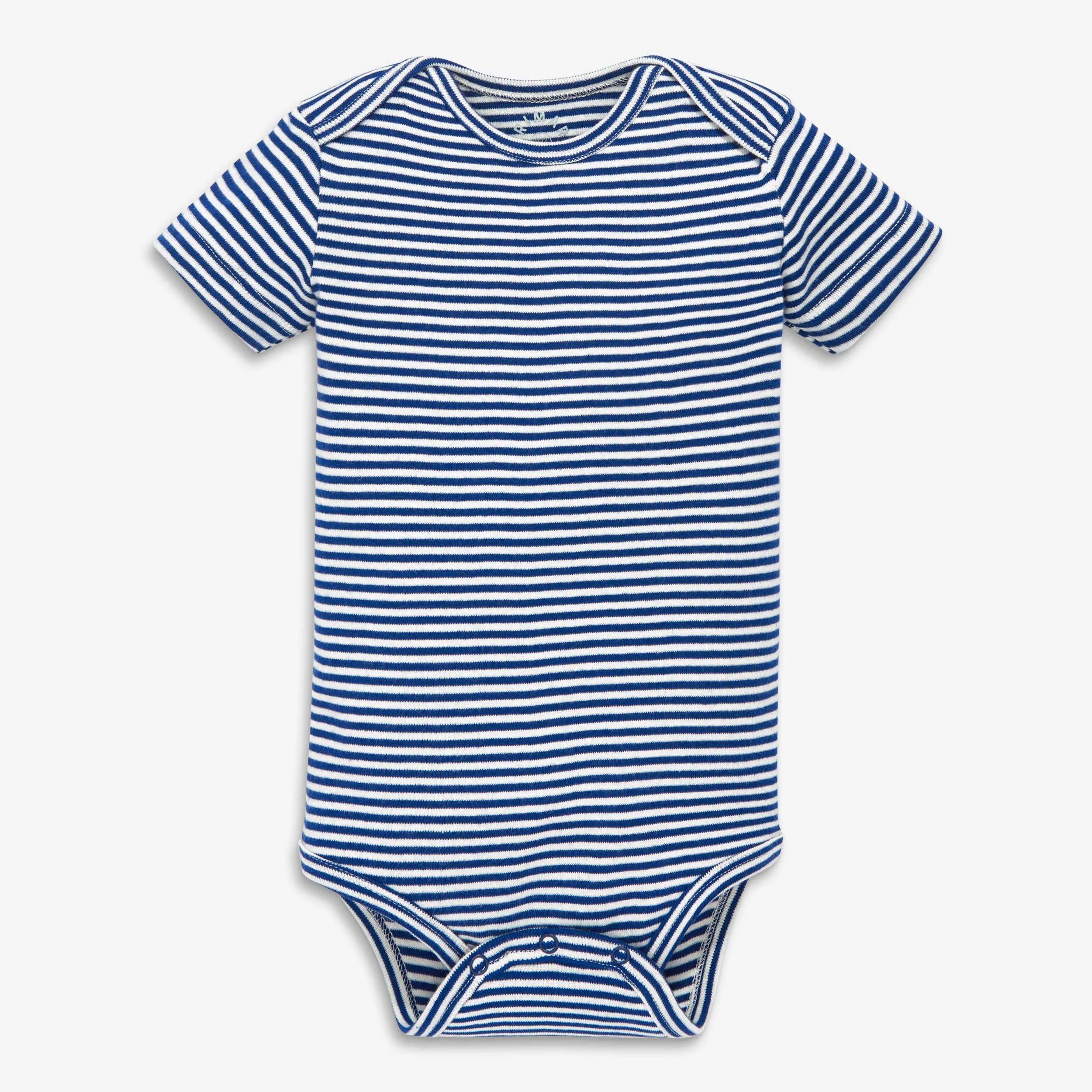 Clearance organic short sleeve babysuit in mini stripe