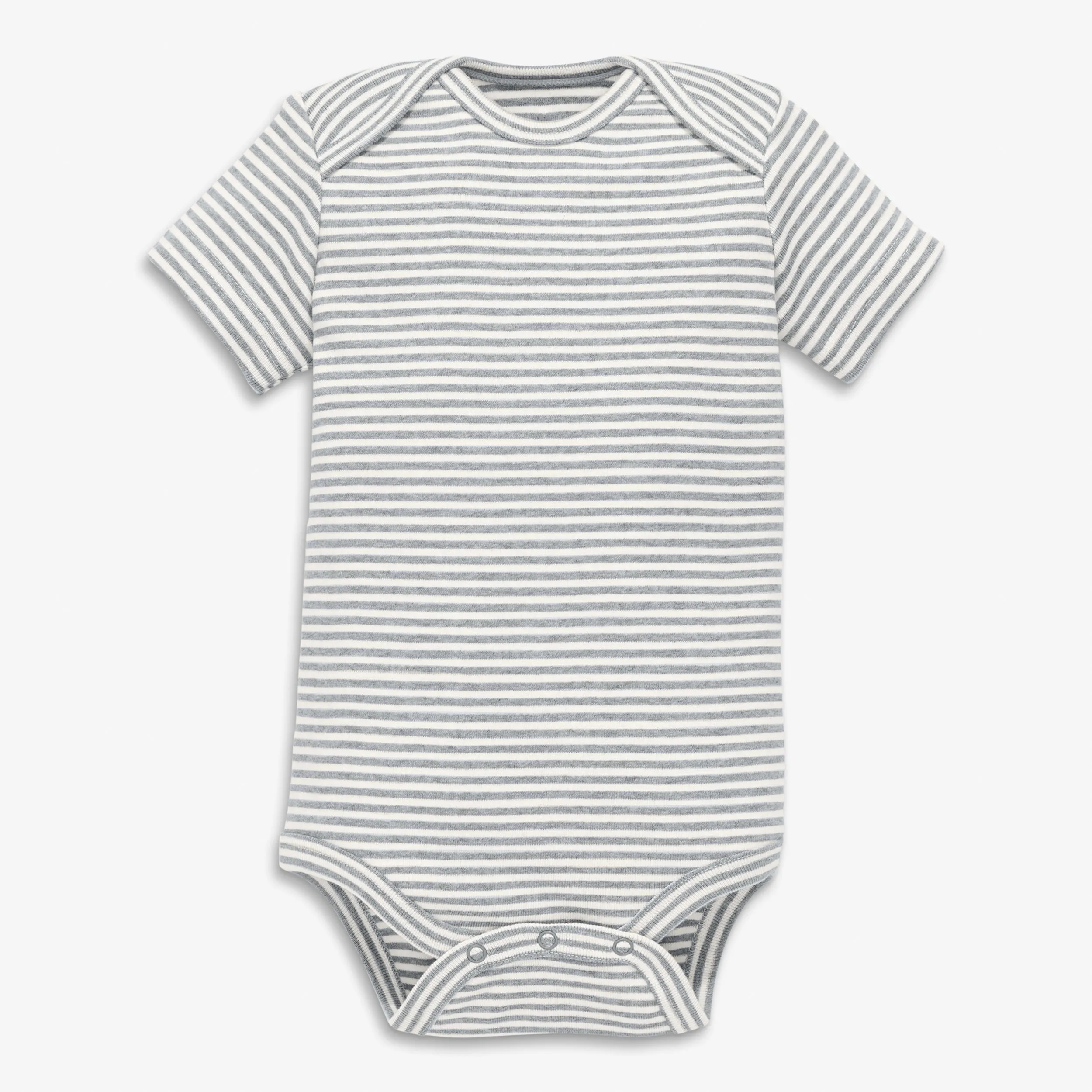 Clearance organic short sleeve babysuit in mini stripe