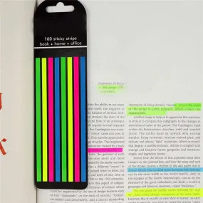 Colorful Transparent Fluorescent Flags: Organize and Highlight with 160pcs Sticky Notes (Random)