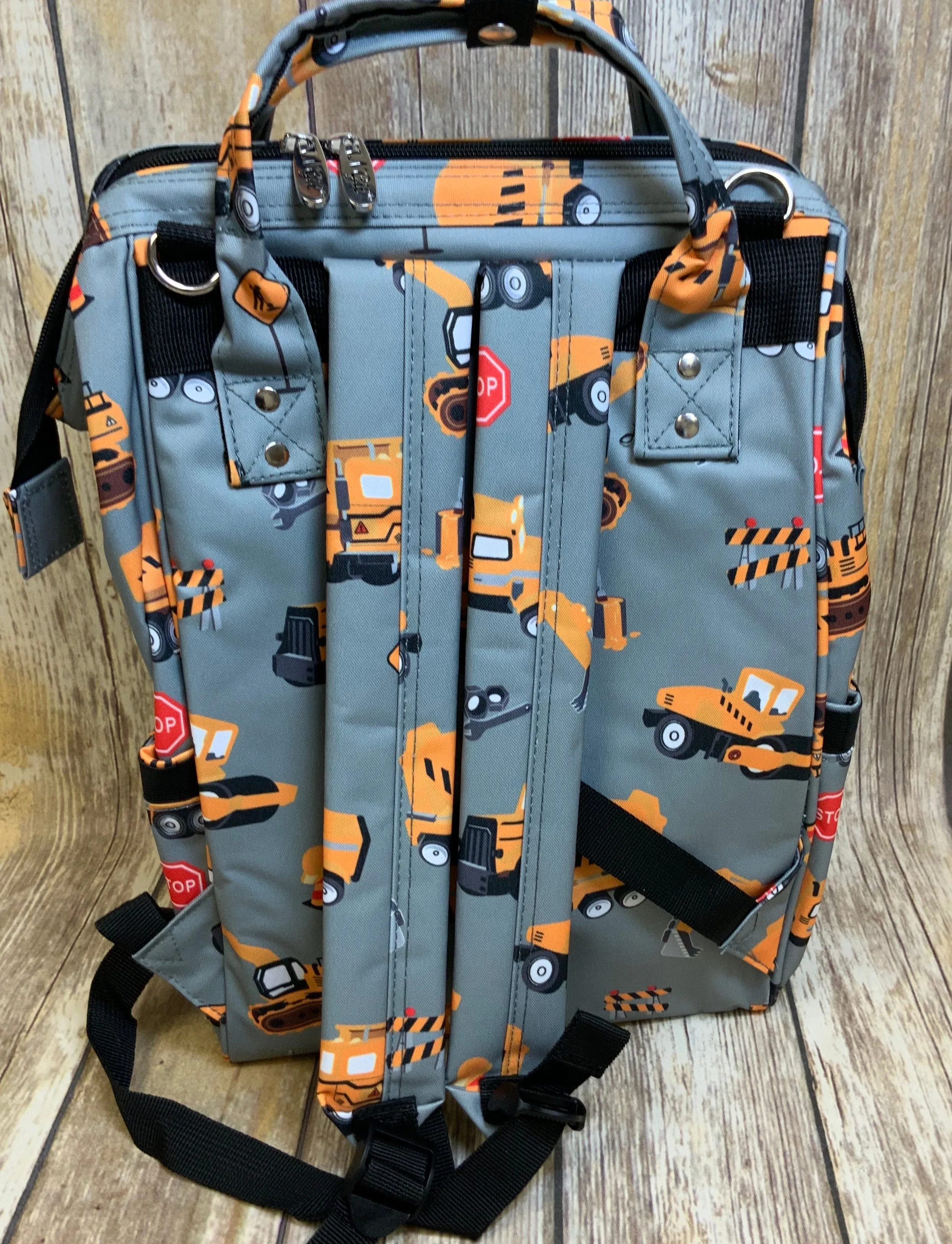 Construction Trucks Diaper Bag Back Pack NGIL Brand ( High Quality Canvas)