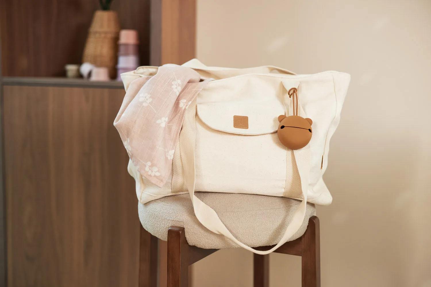 Diaper Bag Shopper - Twill Natural