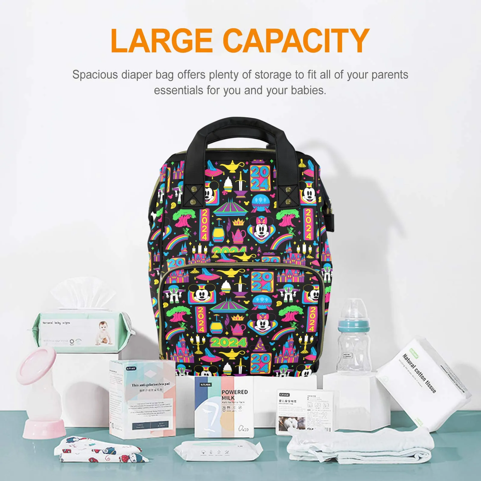 Disney 2024 Dark Multi-Function Diaper Bag