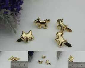 Dog Shaped Purse Label 1/10pcs Bag Hardware Charm Light Gold Handmade Purse Handbag Making Metal Decoration 15mm 5/8" Wholesale Supplies