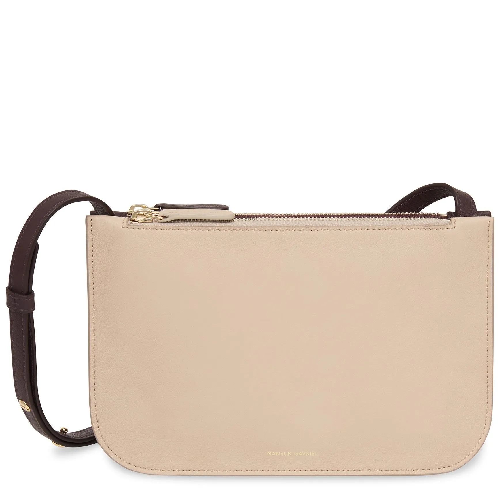 Double Crossbody - Beige/Eggplant