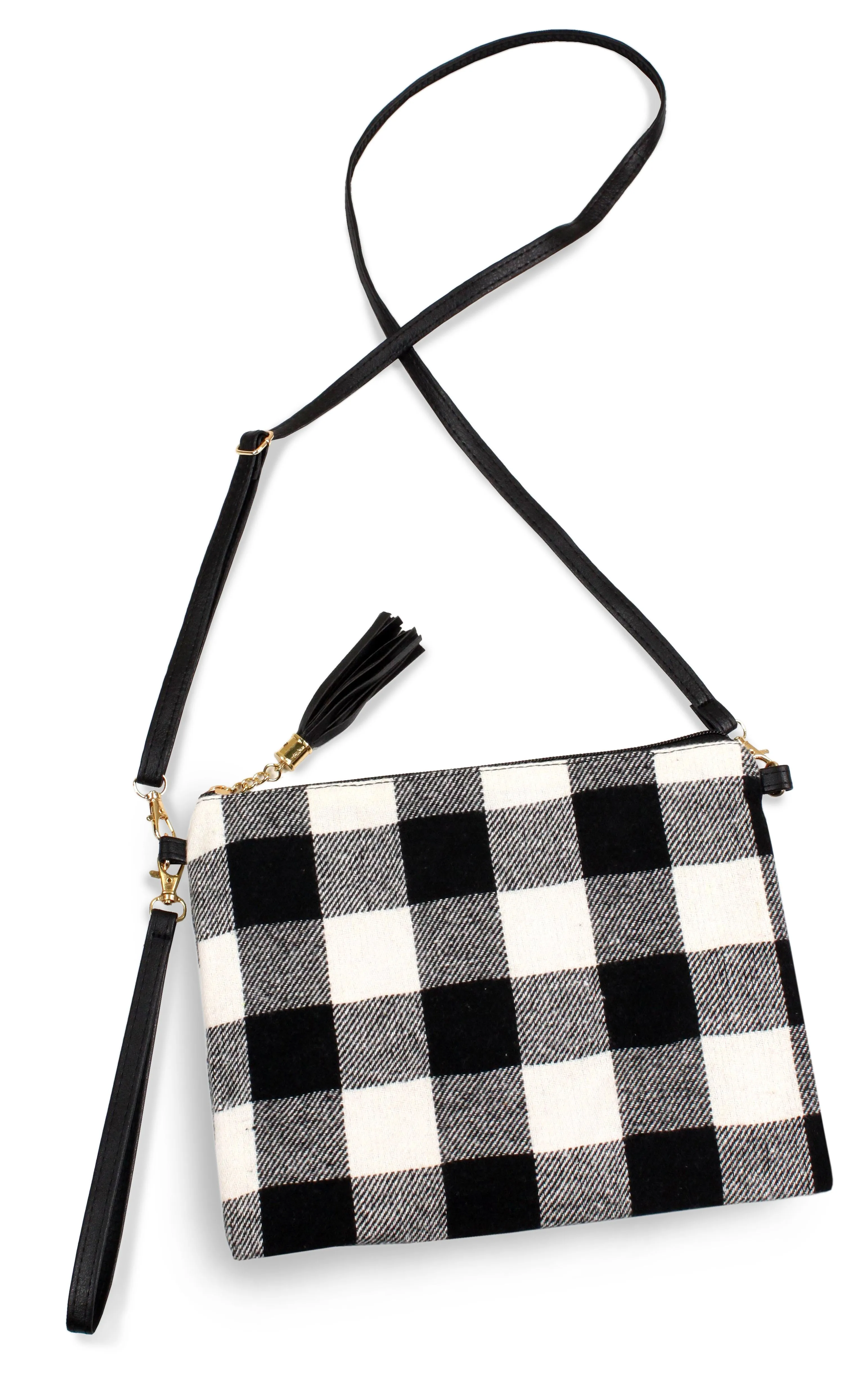 EABG9882 White Buffalo Crossbody Clutch Bag