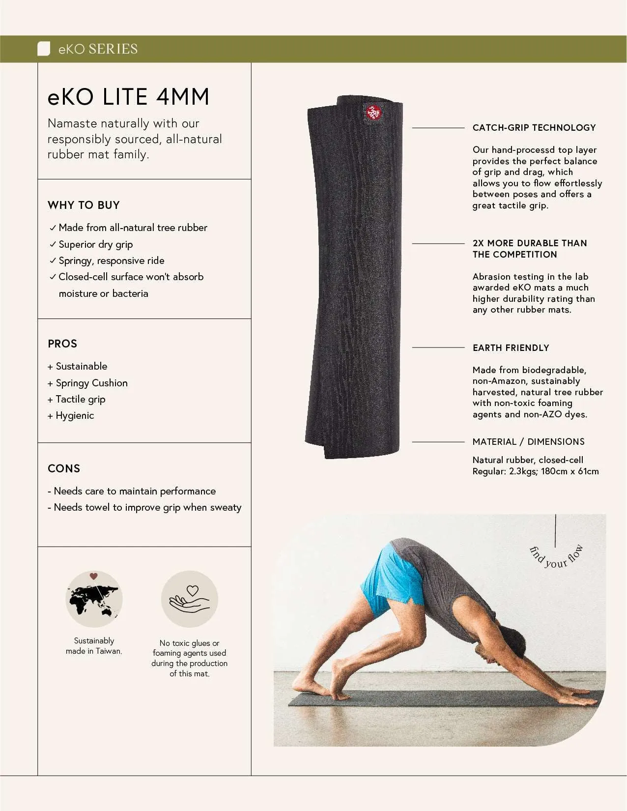 eKO® Lite Yoga Mat 4mm